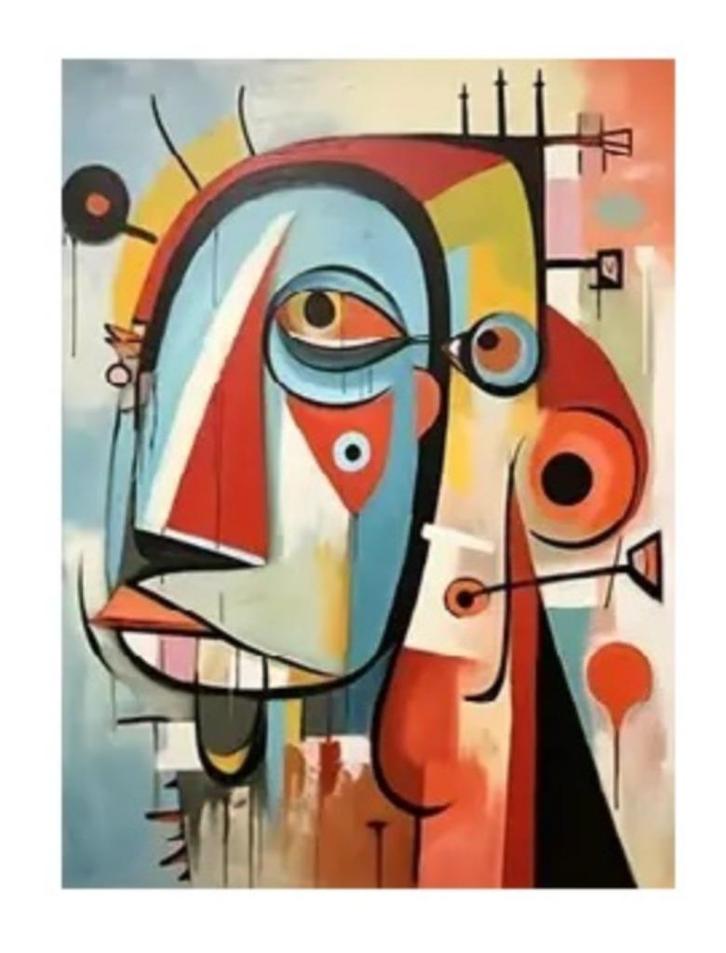 Pablo Picasso - Compositie II - ArtPrint op Canvasdoek, Antiek en Kunst, Kunst | Litho's en Zeefdrukken, Ophalen of Verzenden