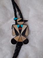 Pyote bird bolo tie turquoise coral inlay zeer speciale, Ophalen of Verzenden, Zo goed als nieuw, Overige materialen, Met edelsteen