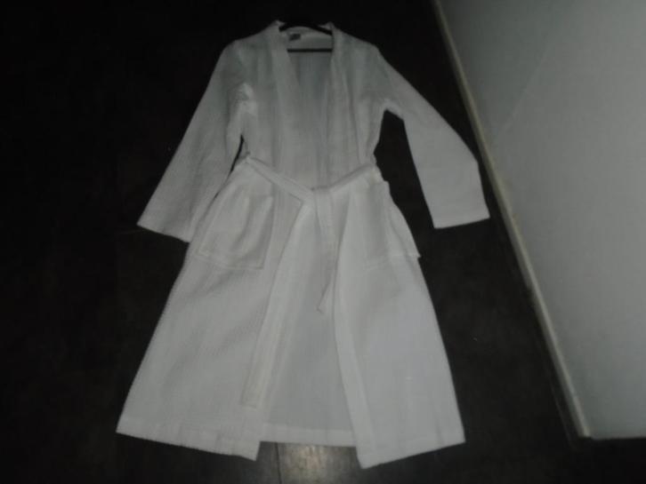 Queentex Prachtige Lange Wit Katoen Badjas Kamerjas maat M/L, Kleding | Dames, Ondergoed en Lingerie, Badjas, Wit, Verzenden