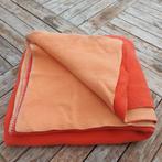 Retro wollen deken woonplaid woondeken plaid 200x170 cm, Oranje, Gebruikt, Deken of Dekbed, Ophalen of Verzenden
