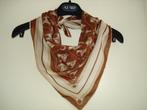 Lehner sjaal paarden bruin beige 66 X 66 katoen Zwitserland, Ophalen, Zo goed als nieuw, Sjaal