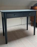 Grijze sidetable met laden/ bureau, Ophalen, Gebruikt, 100 tot 150 cm, 25 tot 50 cm