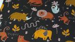 Promo! 5641) 145x50cm tricot leeuw tijger aap antraciet, 120 cm of meer, Nieuw, Ophalen of Verzenden, Katoen