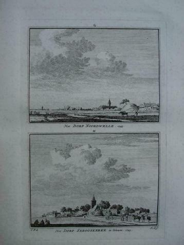 085-086 / Serooskerke / Noordwelle Kopergravure 1754 beschikbaar voor biedingen