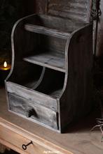Gruttersbak met lade en keukenrolhouder 'vintage black', Www.jufbrocante.nl, Www.jufbrocante.nl, Nieuw, Ophalen of Verzenden
