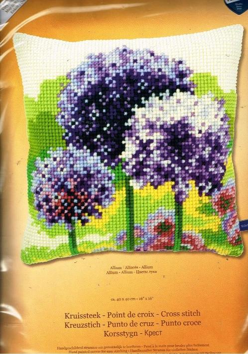 Cado vervaco borduurpakket kussen, allium, Hobby en Vrije tijd, Borduren en Borduurmachines, Nieuw, Borduurpakket, Handborduren