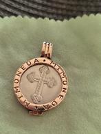 Mi moneda  pendant  smal  roze goud  met 2 zilveren  munten, Overige voorstellingen, Ophalen of Verzenden, Zo goed als nieuw, Roze