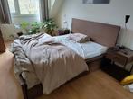 Ikea Malm tweepersoons bed 160x200 - donkerbruin hout, Huis en Inrichting, Ophalen, Gebruikt, Bruin, Tweepersoons