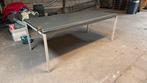 Stevige grote metalen tafel 200 h x 100b x 76h, Ophalen, Zo goed als nieuw