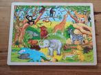 houten puzzel, dieren - 48 stukjes, 2 tot 4 jaar, Gebruikt, 10 tot 50 stukjes, Ophalen of Verzenden