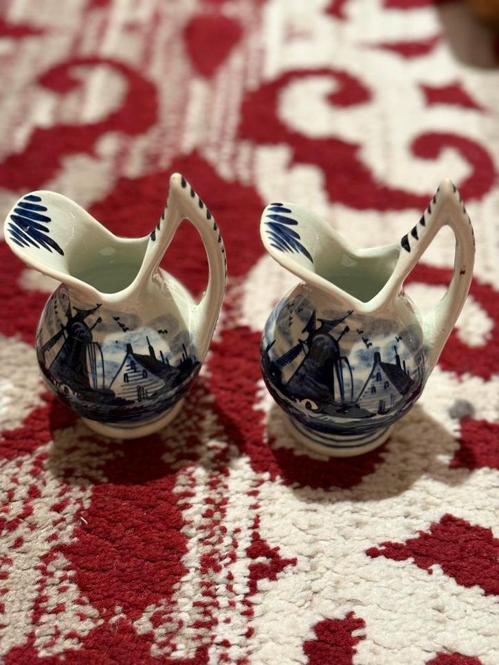 Delfts Holland Melkkannetjes - Set van 2 - Vintage Keramiek, Antiek en Kunst, Antiek | Keramiek en Aardewerk, Ophalen of Verzenden