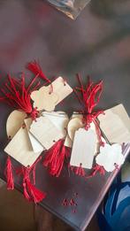 20x blanco bordjes/plaatjes met veters om op te hangen., Diversen, Kerst, Ophalen of Verzenden, Nieuw