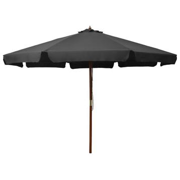 Parasol met houten paal 330 cm antraciet beschikbaar voor biedingen