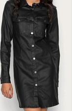 Als nieuw, leatherlook jurk v Jaqueline de Jong, mt S, Kleding | Dames, Zwart, Ophalen of Verzenden, Zo goed als nieuw, Maat 36 (S)