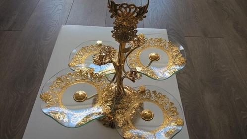 Gebak plateau brokant look (nieuw), Huis en Inrichting, Keuken | Servies, Nieuw, Schaal of Schalen, Overige stijlen, Glas, Ophalen of Verzenden