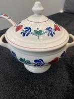 Soepterrine met Lepel - Boerenbont Stijl, Huis en Inrichting, Keuken | Servies, Gebruikt, Overige typen, Ophalen of Verzenden