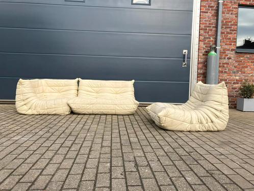 100% authentieke Ligne Roset Togo 1,2z & hoek in Beige leder, Huis en Inrichting, Fauteuils, Ophalen of Verzenden