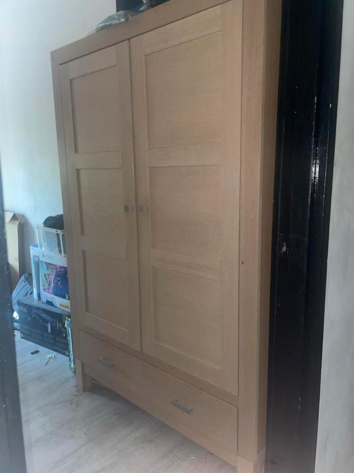 Houten kledingkast met lades Kast is Zwaar, Huis en Inrichting, Kasten | Kledingkasten, Gebruikt, 150 tot 200 cm, 100 tot 150 cm