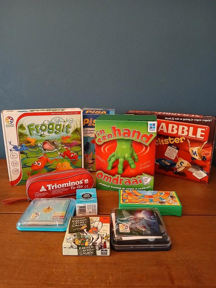 Een tas vol gezelschapsspellen en smartgames, Hobby en Vrije tijd, Denksport en Puzzels, Zo goed als nieuw, Minder dan 500 stukjes