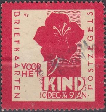 Nederland- 1933- Voor het Kind- Zeldzaam- Sluitzegel Rood beschikbaar voor biedingen