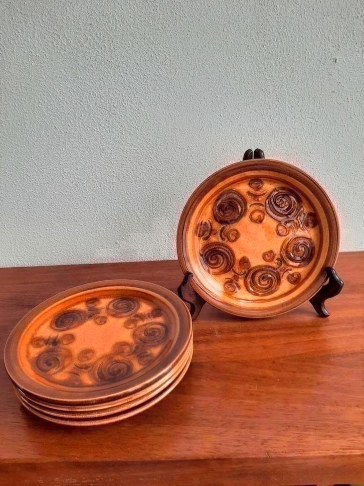 Vintage set van 5 ontbijt / dessert borden, Antiek en Kunst, Antiek | Servies los, Ophalen of Verzenden