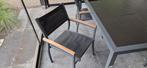 Tuinstoel 4 stuks antraciet aluminium en hout, Tuin en Terras, Tuinsets en Loungesets, Ophalen, Gebruikt, Aluminium