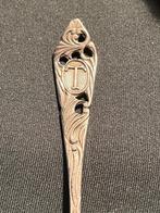 Vintage verzilverd thee lepeltje letter T, Antiek en Kunst, Antiek | Bestek, Ophalen of Verzenden