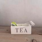 Thee doosje bakje TEA  theedoosje theebakje wit, Ophalen of Verzenden, Zo goed als nieuw, Gebruiksvoorwerp