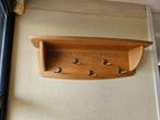 Kapstok, blank eiken, 10 haakjes, Wandkapstok, Gebruikt, Ophalen of Verzenden, Minder dan 100 cm