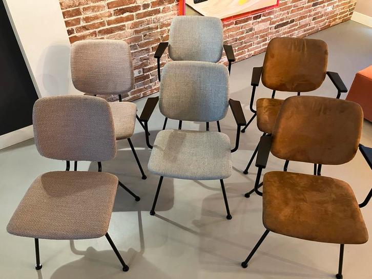 Bodilson Eetkamerstoelen Set van 6 - Cognac, Grijs & Roze, Huis en Inrichting, Stoelen, Gebruikt, Vijf, Zes of meer stoelen, Overige kleuren