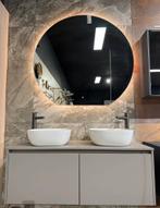 Nobilia badmeubel Laser Taupe  Grijs met 2 wit waskom, Zo goed als nieuw, Minder dan 100 cm, Wastafelkast, 25 tot 50 cm