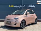 Fiat 500 La Prima 42 kWh *schuifdak *leder *p-camera *rosé, Gebruikt, Overige kleuren, 4 stoelen, Leder