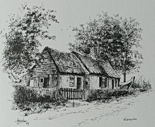 Waspik ... Stadhoudersdijk 22 in 1979 ... Kees Koster ..., Antiek en Kunst, Kunst | Tekeningen en Foto's, Ophalen of Verzenden