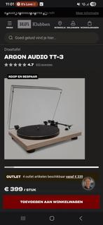 Argon Audio TT-3 Platenspeler - Zo goed als nieuw!, Ophalen, Zo goed als nieuw, Platenspeler, Overige merken