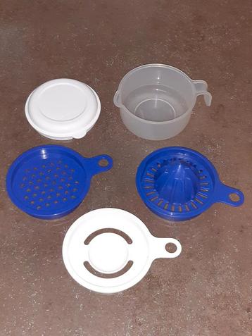 Tupperware koksmaatje blauw/wit nieuwstaat beschikbaar voor biedingen