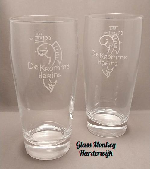 Brouwerij De Kromme Haring bierglazen. 33cl, Verzamelen, Biermerken, Zo goed als nieuw, Glas of Glazen, Overige merken, Ophalen of Verzenden