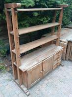 Vintage massief eikenhouten kaaskast/boekenkast/stellingkast, Ophalen, Zo goed als nieuw, Hout