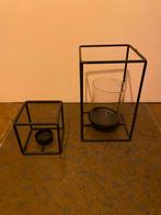 Waxinelichthouders, Huis en Inrichting, Woonaccessoires | Kandelaars en Kaarsen, Zwart, Ophalen of Verzenden, Zo goed als nieuw