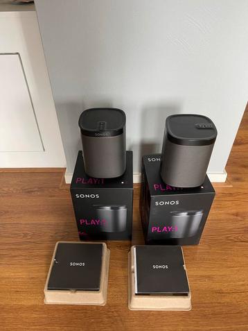 2x Sonos Play:1 Zwart - Inclusief Doos beschikbaar voor biedingen
