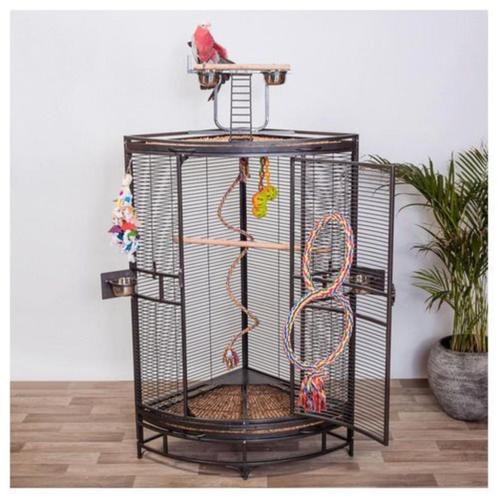 Keddoc Papegaaienkooi Ohio Donkergrijs – 91 x 64 x 168 cm, Dieren en Toebehoren, Vogels | Hokken en Kooien, Nieuw, Vogelkooi, Metaal