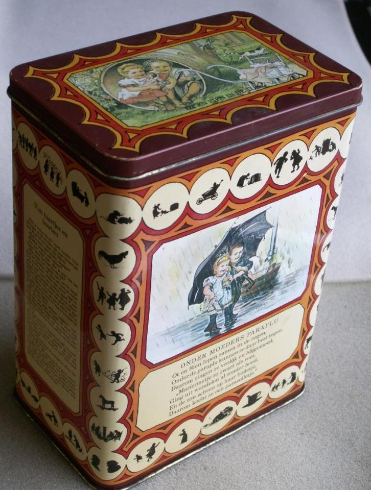 Nostalgisch Royco blik met scharnierdeksel Ot en Sien, Verzamelen, Blikken, Gebruikt, Overige, Overige merken, Ophalen of Verzenden