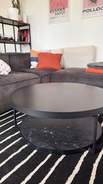 Ikea FRÖTORP Salontafel - Zwart/Marmer, Huis en Inrichting, Tafels | Salontafels, Ophalen, Rond, 50 tot 100 cm, Zo goed als nieuw
