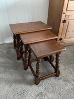 Te Koop: 3 bijzettafels (vintage), Huis en Inrichting, Tafels | Bijzettafels, Minder dan 55 cm, Gebruikt, Vintage, Rechthoekig