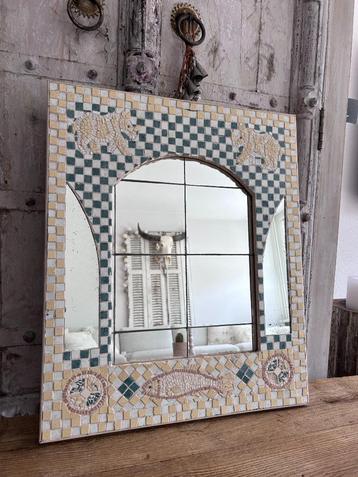 Handgemaakte mozaïek spiegel, Boho Ibiza Mediterrane stijl beschikbaar voor biedingen