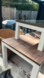 2 oude tafels, Tuin en Terras, Tuintafels, Ophalen, Gebruikt, Rechthoekig, Hout