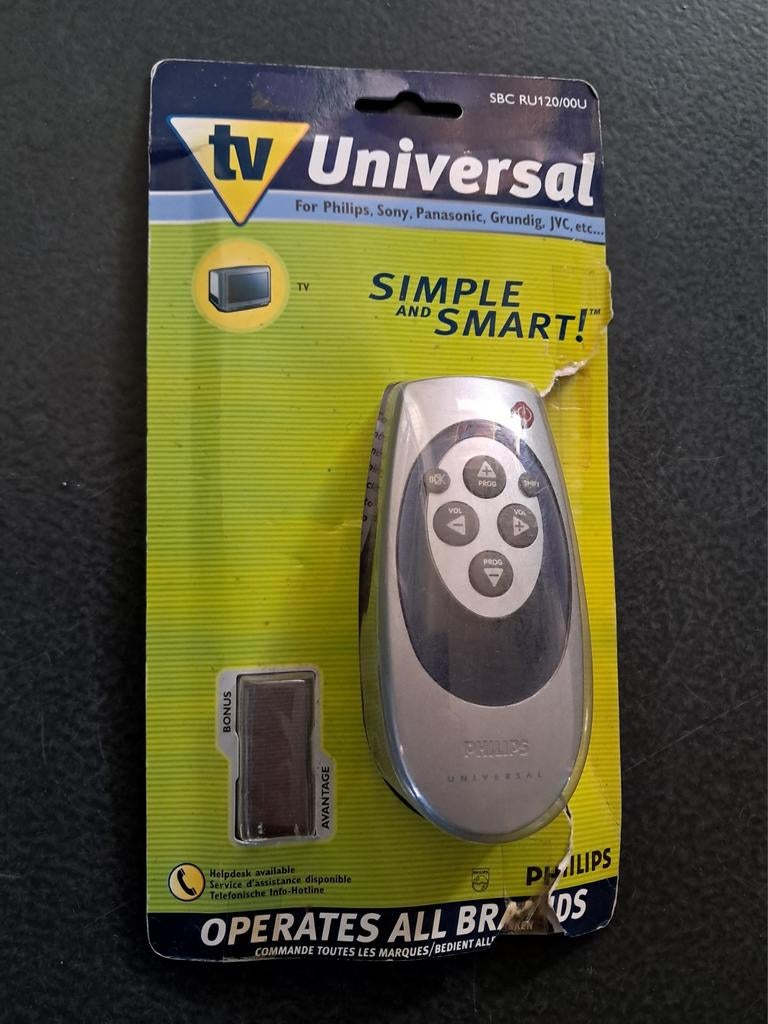 Philips SBC RU120/00U universele tv-afstandsbediening, Ophalen of Verzenden, Nieuw, Universeel, Tv