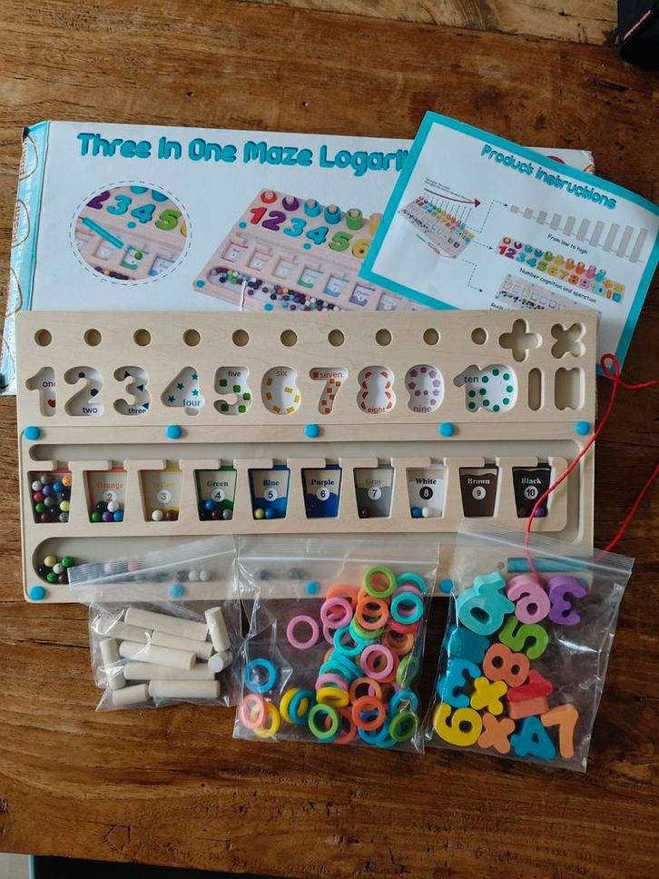 Montessori telbord - educatief speelgoed, Kinderen en Baby's, Speelgoed | Educatief en Creatief, Zo goed als nieuw, Rekenen, Ontdekken