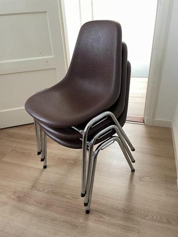 3x Vintage Pollak Orly Stoelen / Stapelstoelen beschikbaar voor biedingen