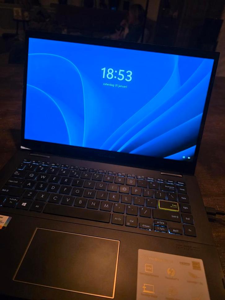 Asus Vivobook TP470EA Flip, Computers en Software, Windows Laptops, 14 inch, SSD, 2 tot 3 Ghz, 8 GB, Qwerty, Met touchscreen, Ophalen