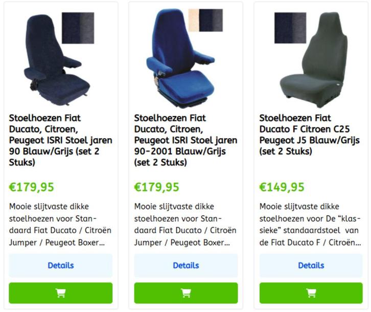 Stoelhoezen camper voor vele modellen merken hier te koop!, Caravans en Kamperen, Camper-accessoires, Nieuw, Ophalen of Verzenden